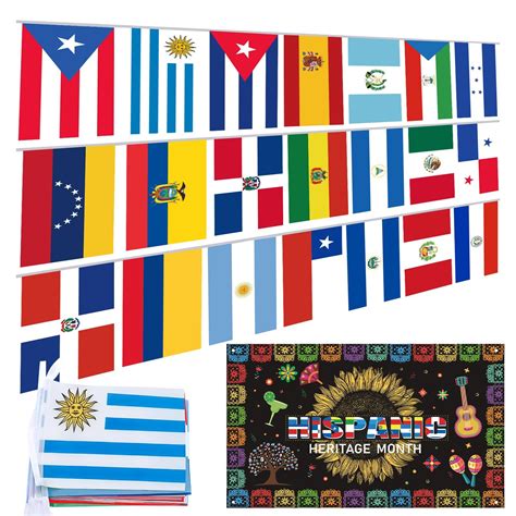 21pcs Latin America Countries String Flags Latino America Flags Banners