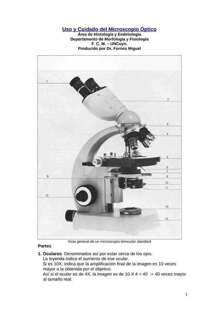 Uso y Cuidado del Microscopio Óptico LucÍa Martos uDocz