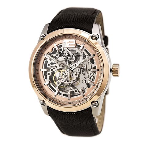 Kenneth Cole Kc8090 Mens New York Automatic Skeleton Dial Brown