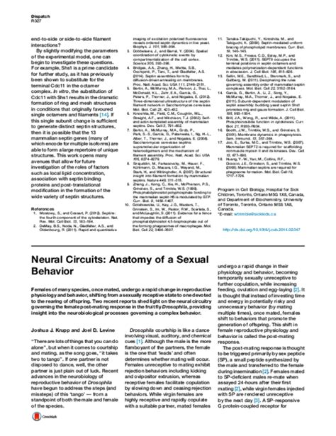 Pdf Neural Circuits Anatomy Of A Sexual Behavior Joel Levine