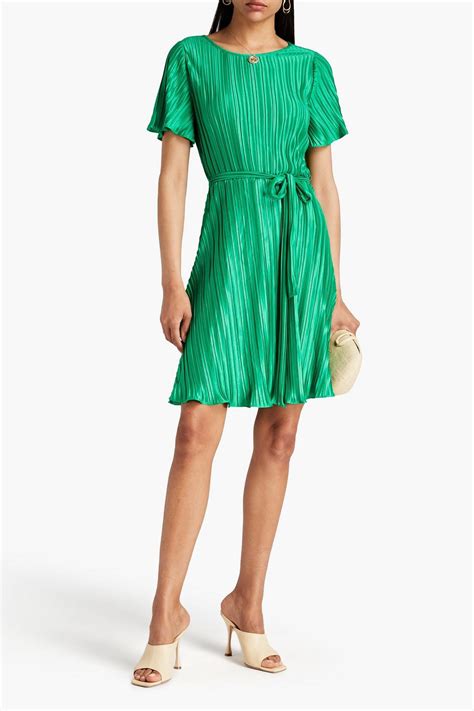 Dkny Green Pleated Dress Cheap Sale Innoemengpsuacth