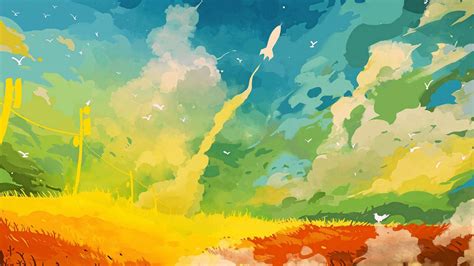 Fondos de pantalla luz de sol vistoso ilustración cielo Obra de