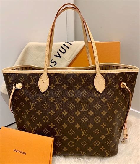 Louis Vuitton 2019 Neverfull Mm Monogram Tote In Beige 12 6 X 11 4 X 6 7 Inches Textile Lined