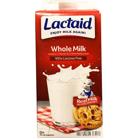 Lactaid Milk, Lactose Free, Whole 0.5 lb | Lactose Free | Carlie C's