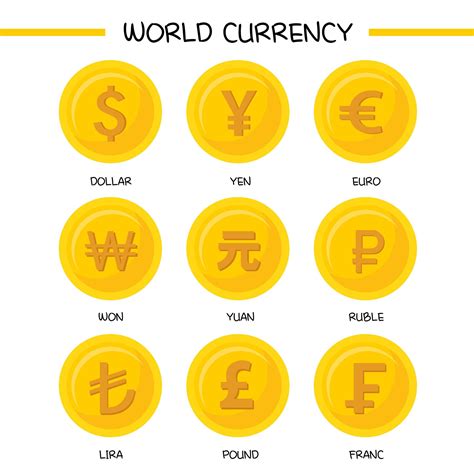 Collection Of World Currency Icons Vector Art At Vecteezy