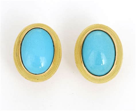 Vergano 18k Yellow Gold Turquoise Earrings