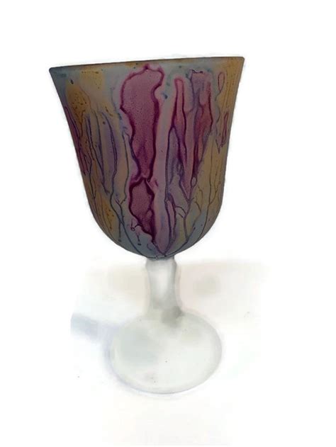 1 Cup Hebron Palestinian Art Glass A Glass Of Wine Hand Made Etsy