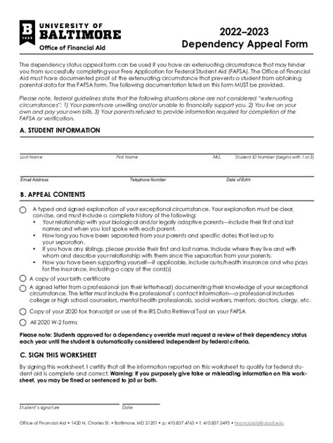 Fillable Online Dependency Appeal Form Fax Email Print Pdffiller