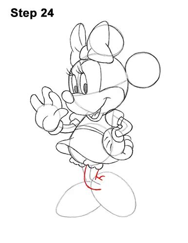 How To Draw Minnie Mouse Full Body