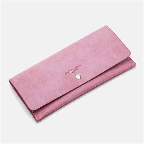 Women's Pink Leather Billfolds Long Wallet Purse Ladies Leather Wallets ...