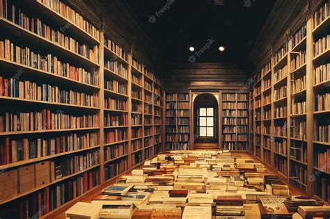 Premium Photo Old Library Hall With Shelves Books Stacks