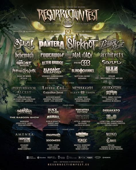 Track To Hell El Resurrection Fest Cierra Su Cartel Y Confirma