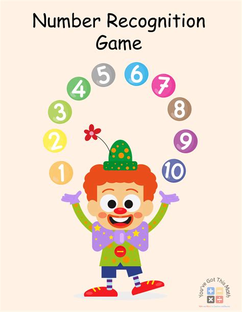 8 Free Number Recognition Game Worksheets