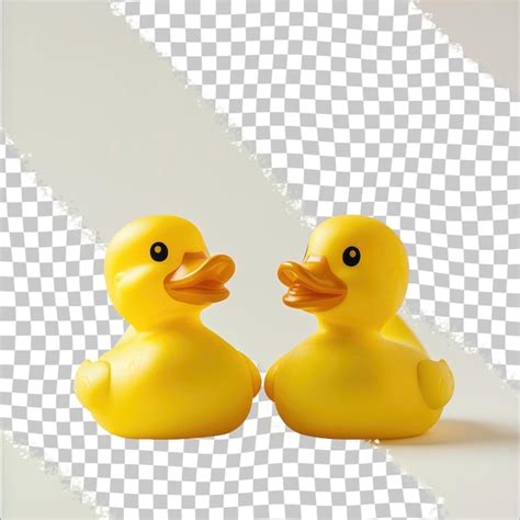 Premium PSD Two Yellow Rubber Ducks Are On A White Background With A