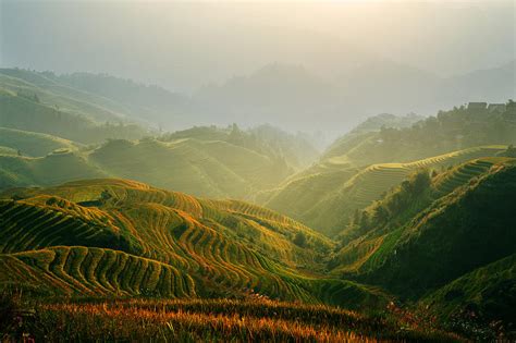 Sunrise at Terrace in Guangxi China 3 Photograph by Afrison Ma - Fine Art America