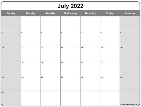 July 2022 Calendar Printable Free Letter Templates July 2022 Calendar