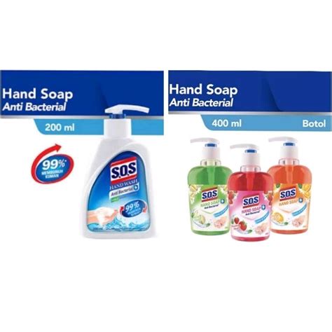 Jual SOS Hand Soap Anti Bacterial Pump 400ml 300ml Refill S O S Sabun