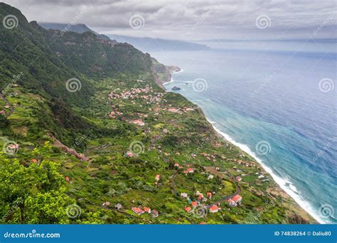 Amazing Landscape With A Small Village Arco De Sao Jorge On The North