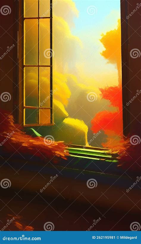 Autumn Window - Abstract Digital Art Stock Illustration - Illustration ...