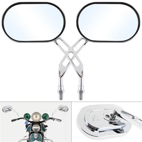 Pair Mm Modified Plated Universal Motorcycle Rearview Mirror Silver