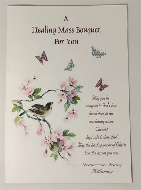 Butterflies And Flowers Healing Mass Card Care Cards