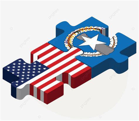 Puzzle Featuring The Flags Of Usa And Northern Mariana Islands Vector