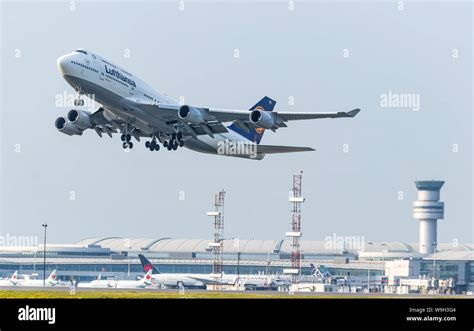 Lufthansa Boeing 747 4 Taking Off From Toronto Pearson Intl Airport