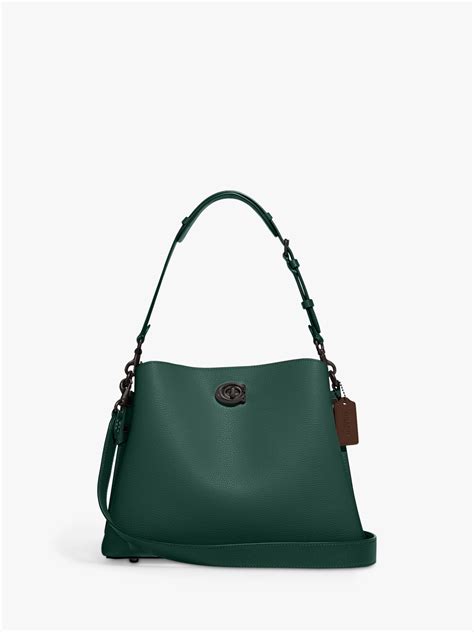 Coach Willow Leather Shoulder Bag Forest At John Lewis And Partners