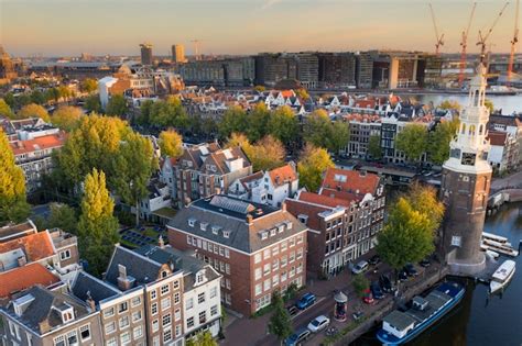 Premium Photo Panoramic Aerial View Of Amsterdam Netherlands View