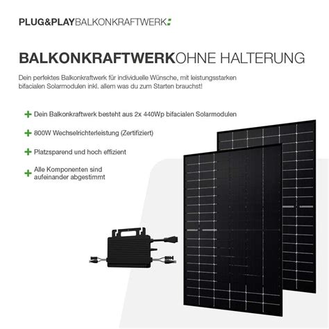 Bifacial Balkonkraftwerk 800Wp Mit Wechselrichter Kaufen