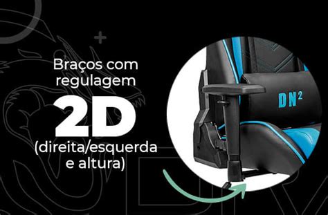 Cadeira Gamer DN2 Preta E Azul Celeste Draxen