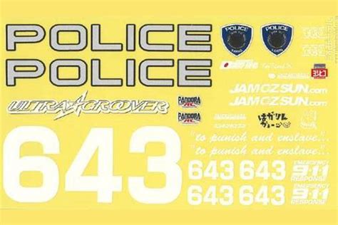 Pandora Rc Police Decal Set Mrc Plaza