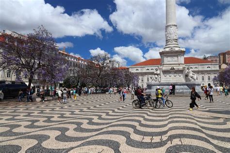 Rossio Square In Lisbon Portugal Editorial Image Image Of Bicycle