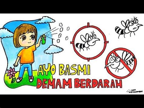 Cara Menggambar dan Mewarnai Poster Tema Melawan DBD Demam Berdarah - Nyamuk Aedes Aegypti (Ep ...