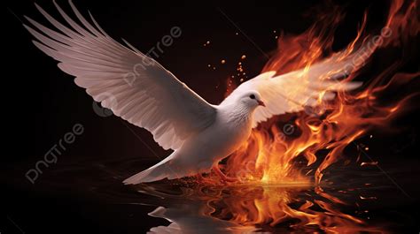 Pictures Wallpaper Of Fires And A White Dove Background Holy Spirit