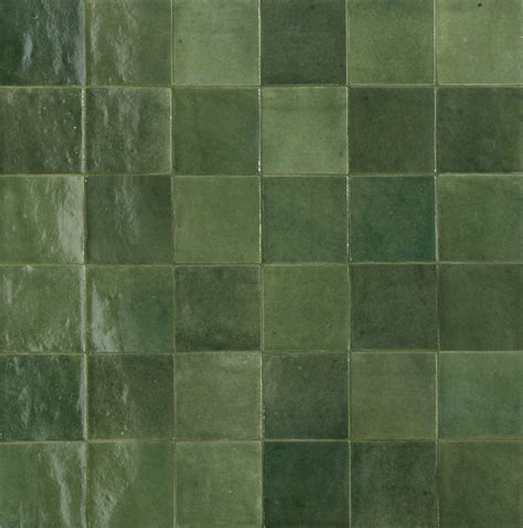 Zellige Tropical Green Gloss Ceramic Tile Green Tiles