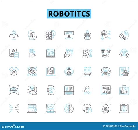 Robotitcs Linear Icons Set. Automation, Mechanization, Artificial