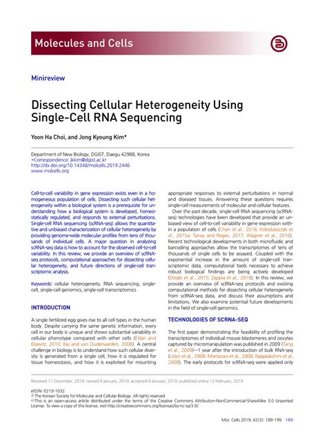 Pdf Dissecting Cellular Heterogeneity Using Single Cell Rna Sequencing