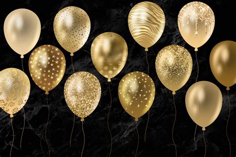 Glitter Balloons Clipart By Digital Curio Thehungryjpeg