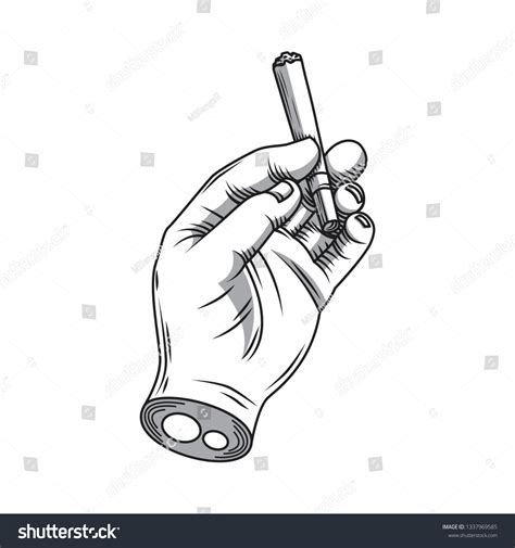 Hand Holding Cigarette Hand Drawing Stock Vector Royalty Free