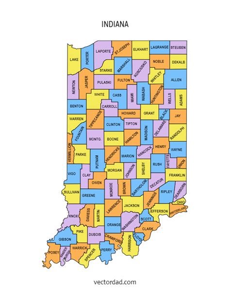 Indiana County Map Editable Printable State County Maps