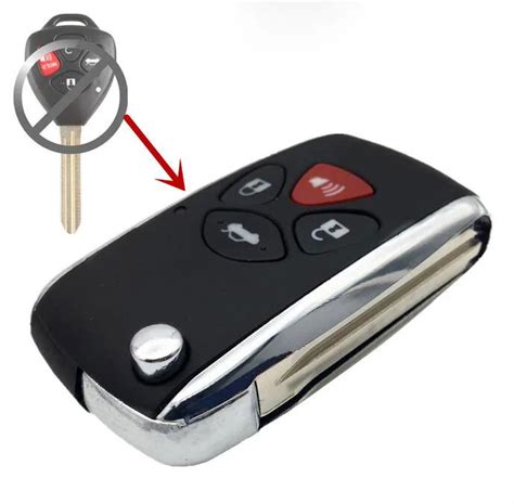 4 Buttons Modified Replacement Flip Floding Remote Key Shell Case Car