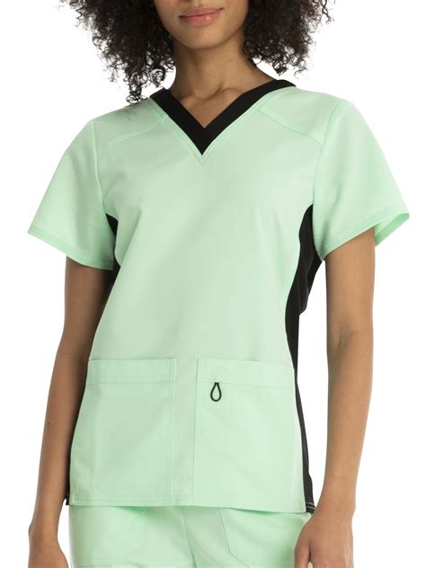 Scrubstar Womens Flexible Stretch Knit Side Panel V Neck Scrub Top