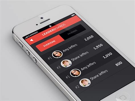 Leaderboard design by Shane Jeffers on Dribbble