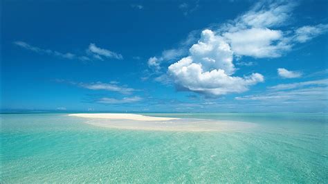 Beach With Clear Water Under Blue Sky And Clouds Hd Nature Wallpapers