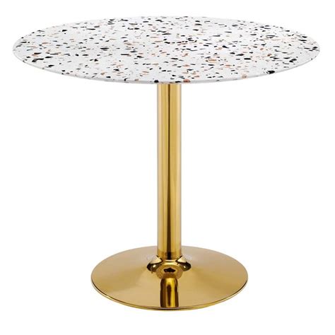 Verne 36 Round Terrazzo Dining Table Dining Table Gold Dining Table