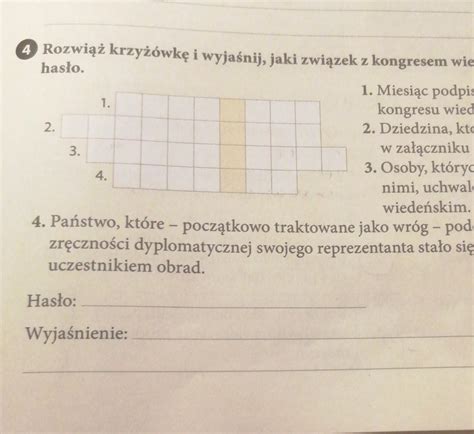 Rozwi Krzy Wk I Wyja Nij Jaki Zwi Zek Z Kongresem Wiede Skim Ma