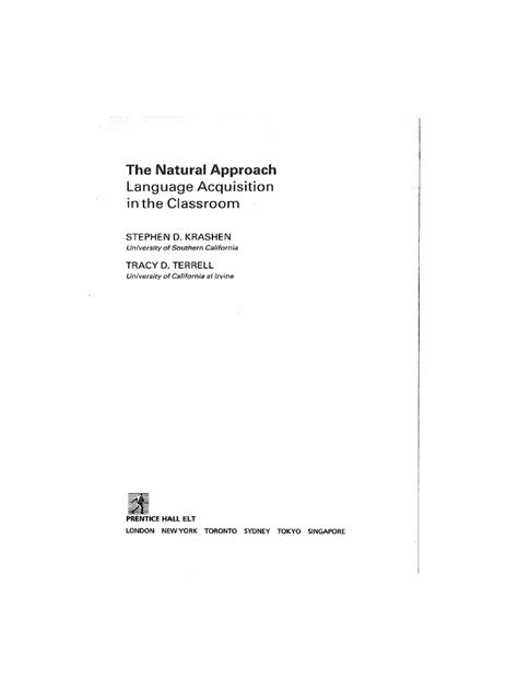 The Natural Approach Langua Acquisition In The Classroom By Stephen Krashen Pdf