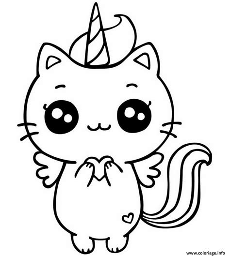 Coloriage Chat Licorne Kawaii Dessin Chat Licorne Imprimer The Best