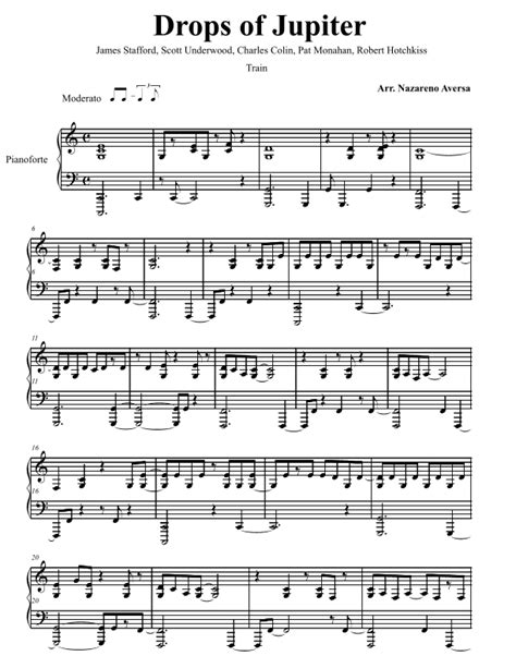 Drops Of Jupiter Tell Me Arr Nazareno Aversa By Train Sheet Music For Piano Solo At Sheet